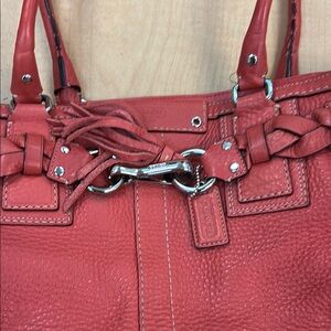 Coach Red Leather Shoulder Bag